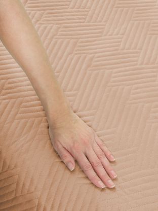 Покрывало евро, 240х260 см, 100% полиэстер, Silvano, Кантри, кофе с молоком