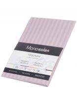 Простыня 2-спальная, 180 х 220 см, 100% хлопок, страйп-сатин, 140 г/м2, сирень, Monocolor, рис.4308