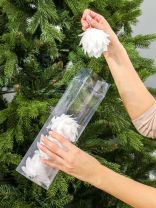 Елочный шар Шишка, 4 шт, белый, 7 см, пластик, SYPMA-1120146