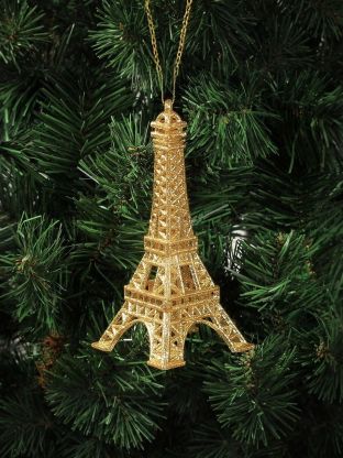 Елочное украшение Эйфелева башня, золотое, 16.5х7.5 см, SYYKLA-182111 CS