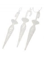 Набор елочных украшений Зонтик, 3 шт, белый, 13 см, Y4-8473