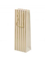 Пакет подарочный бумага, 12.8х8.2х36 см, в ассортименте, под бутылку, Золото, Y4-8830