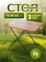 Стол складной 75х50х62 см, прямоугольный, металл, столешница ЛДСП, в ассортименте, Nika, Туристический