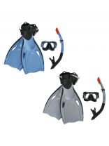 Набор для плавания маска, трубка, ласты, в ассортименте, 14, пластик, 37.5-41, Bestway, BlackSea, 25044