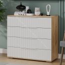 Комод «Хилтон» - 402.010.000 Дуб Крафт золотой, Белый матовый