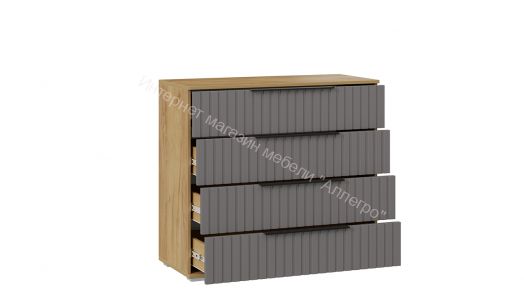 Комод «Хилтон» - 402.010.000 Дуб Крафт золотой, Графит матовый