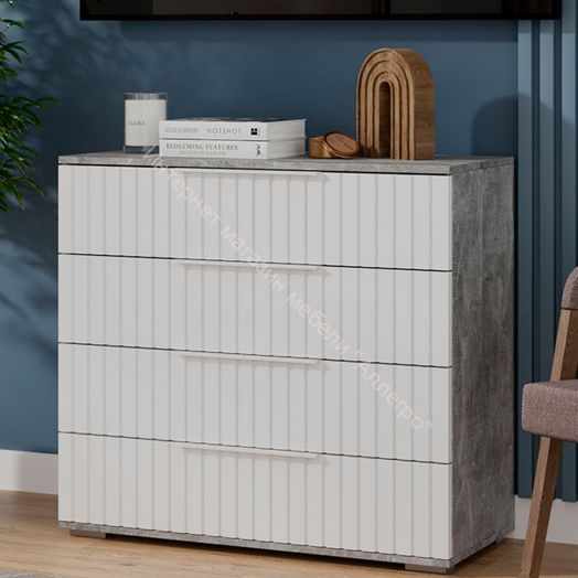 Комод «Хилтон» - 402.010.000 Ателье светлый, Белый матовый