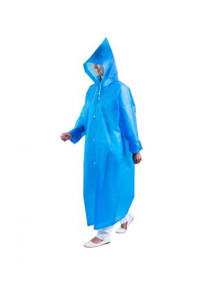 Дождевик 130х140 см, с капюшоном, кнопки, ПЕВА, L, голубой, RC-70, 999109