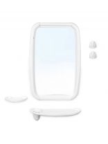 Зеркало 34х51 см, прямоугольное, снежно-белое, с полочкой, Berossi, Оптима, НВ 06101000