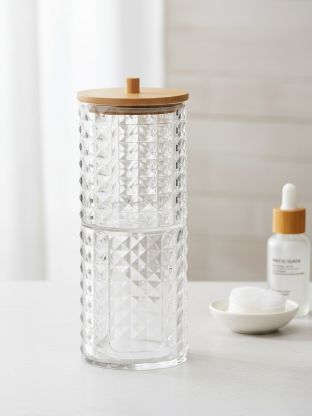 Контейнер для ватных дисков, круглый, 7.3х18.5 см, пластик, Y4-11323