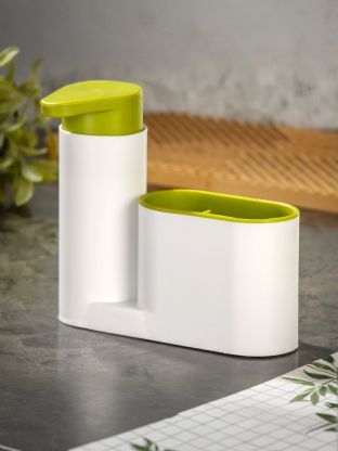 Органайзер для кухни пластик, дозатор для мыла, стакан, белый, Y4-7227