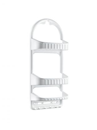 Полка для ванной пластик, навесная, 3 яруса, прямая, 12х27х62 см, Dunya Plastik, 09165