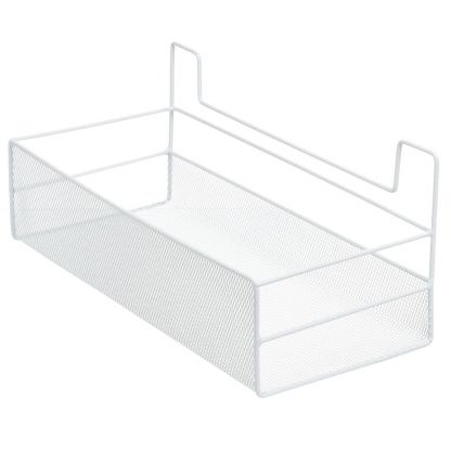 Полка подвесная металл, настенная, прямая, 36х15х15 см, белая, A340125