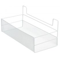 Полка подвесная металл, настенная, прямая, 36х15х15 см, белая, A340125