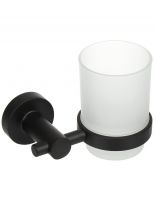 Стакан для зубных щеток, 12.5х7х5 см, металл, черный, Y9-047