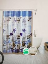 Штора для ванн 180х180 см, полиэстер, Морские звезды, T2022-7093