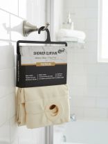 Штора для ванн 180х180 см, полиэстер, Однотонная молочная, с люверсами, Y4-11156