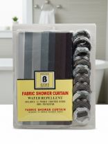 Штора для ванн 180х180 см, полиэстер, Серые полосы, с кольцами, Y4-11153