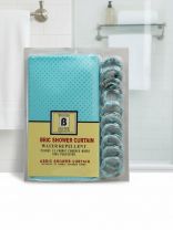 Штора для ванн 180х180 см, полиэстер, Небесно-голубой однотонный, с кольцами, Y4-11143