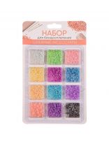 Набор для бисероплетения 12 отделений, G-59, в ассортименте, пластик, 308-075