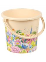 Ведро пластик, 10 л, хозяйственное, ВМС, Цветочный сад, ВР-7811