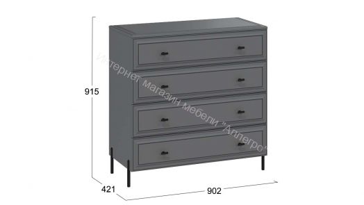 Комод «Пандора» - 414.004.000 Серый графит, Графит матовый