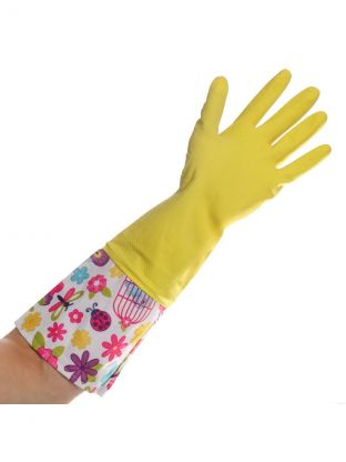 Перчатки латекс, опудренные, размер S, удлиненный манжет, с рисунком, Filiora, 87674