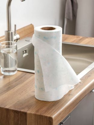 Салфетка бытовая для уборки, вискоза, 25х25 см, 50 шт, в рулоне, Lomberta, 721260