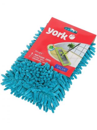 Сменный блок для швабры микрофибра, 41х12х2 см, плоский, прямоугольный, в ассортименте, York, Сальса, 081310