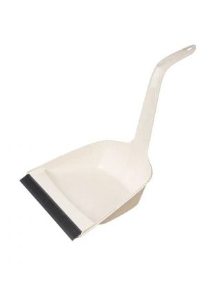 Совок для мусора, пластик, 24.5х30х22.5 см, с резиновой кромкой, высокий, пластиковая ручка, бежевый флэк, Homver, Malta, 221210327/04