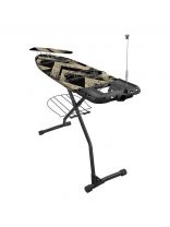 Доска гладильная 122х42 см, подставка для утюга, гладильный рукав, встроенная розетка, полка для белья, удлинитель 1.9 м, Nika, ДВ1Т, золотисто-черная