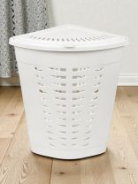 Корзина для белья, 45 л, угловая, пластик, белая, Альтернатива, М1546