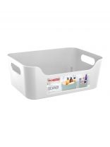Корзина универсальная, 1.2 л, 17х12х7.5 см, прямоугольная, пластик, белая, Бытпласт, Scandi, 4332225