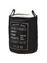 Корзина для белья, 40х50 см, цилиндрическая, полиэстер, черная, Y6-7382