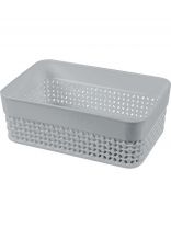 Корзина 1 л, 17х11.3х6 см, прямоугольная, пластик, серый шторм, Plast team, Oslo
