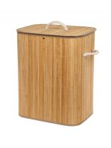 Корзина плетеная для хранения, 30х40х50 см, прямоугольная, бамбук, полиэстер, с крышкой, Y4-9618