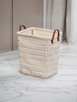 Корзина для хранения, 35х30х40 см, прямоугольная, фланель, белая, железный каркас, A190008