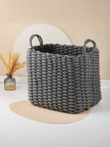 Корзина 34х26х30 см, прямоугольная, плетеная, серая, Y4-8942