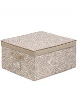 Коробка для хранения, с крышкой, 40х25х50 см, бежевая, Листья, UC-210
