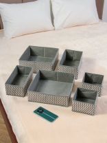 Кофр для хранения, складной, 6 шт, серая волна, 29х29х11-2, 28х13.5х9.8-2, 15х15х10-2, A190049