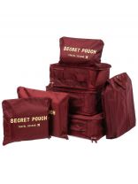 Органайзер для чемодана, полиэстер, дорожный, 7 предметов, бордо, Y4-7857