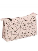 Косметичка 27х8х17 см, большая, Розовые ромбы, A080058, прямая, застежка молния