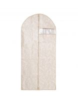 Чехол для одежды 130х60 см, без кармана, молния, бежевый, Листья, UC-209