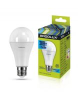 Лампа светодиодная E27, 30 Вт, 260 Вт, груша, 4500 К, нейтральный белый свет, Ergolux, 14229