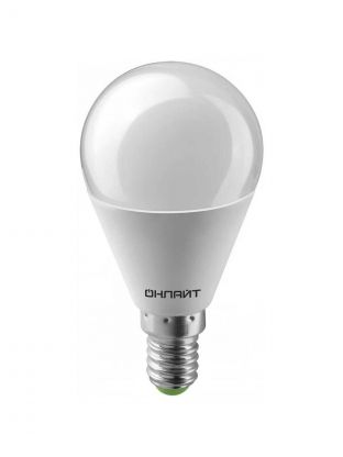 Лампа светодиодная E14, 8 Вт, 75 Вт, шар, 2700 К, теплый белый свет, Онлайт, 71624
