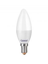 Лампа светодиодная E14, 15 Вт, 230 В, свеча, 6500 К, холодный белый свет, General Lighting Systems, GLDEN-CF, CF, 661097