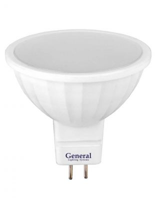Лампа светодиодная GU5.3, 8 Вт, 230 В, 4500 К, нейтральный белый свет, General Lighting Systems, GLDEN-MR16, 650400