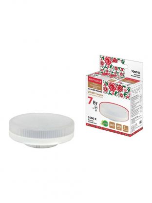 Лампа светодиодная GX53, 7 Вт, 60 Вт, таблетка, 3000 К, теплый белый свет, TDM Electric, Народная, SQ0340-0143