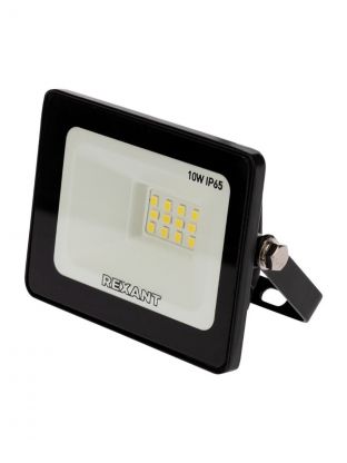 Прожектор светодиодный, Rexant, 10 Вт, 6500 К, IP65, 800 Лм, 200-260В, холодный свет, 605-001