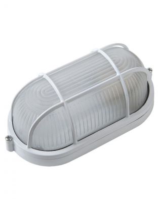 Светильник под лампу General Lighting Systems, ЖКХ 1402 НБП/НПП, 60 Вт, E27, на 1 лампочку, IP65, 21.5х10.5х8 см, с решеткой, белый, GCF-O-E27-60-IP65